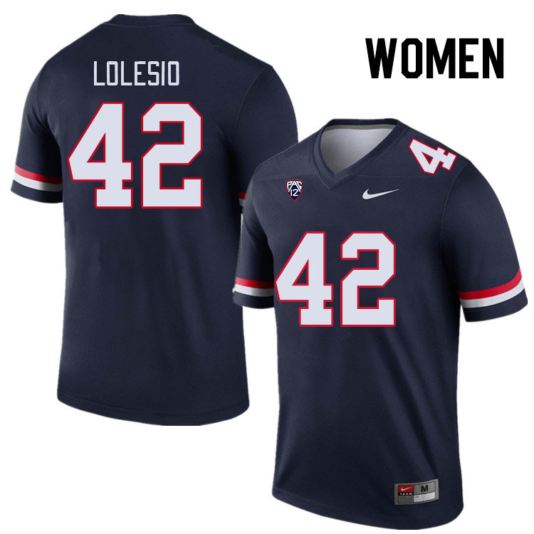 Women #42 Dominic Lolesio Arizona Wildcats College Football Jerseys Stitched Sale-Navy - Click Image to Close